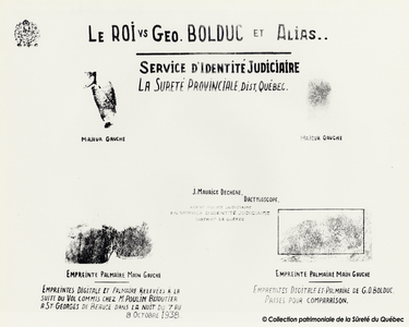 Fiche d’identification par empreintes digitales, 1938